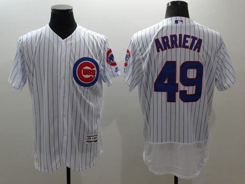 Cubs #49 Jake Arrieta White Flexbase Authentic Collection Stitched MLB Jersey - 副本