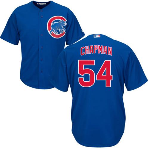 Cubs #54 Aroldis Chapman Blue Alternate Stitched Youth MLB Jersey Cubs #54 Aroldis Chapman Blue Alternate Stitched Youth MLB Jersey