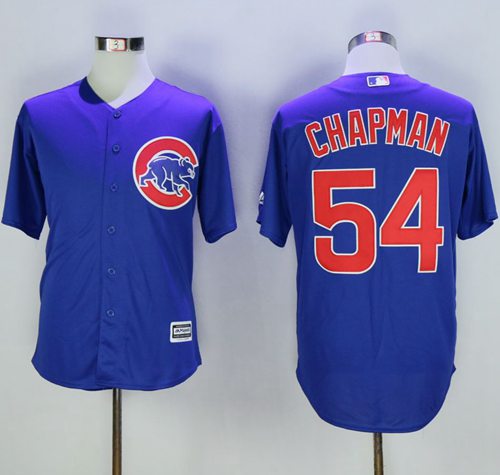 Cubs #54 Aroldis Chapman Blue New Cool Base Stitched MLB Jersey