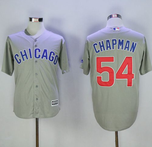 Cubs #54 Aroldis Chapman Grey New Cool Base Stitched MLB Jersey