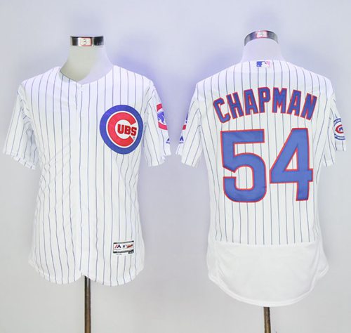 Cubs #54 Aroldis Chapman White Flexbase Authentic Collection Stitched MLB Jersey