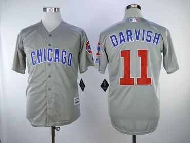 Cubs 11 Yu Darvish Gray Cool Base Jersey