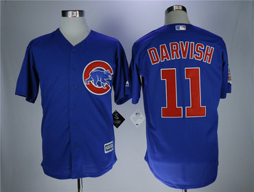 Cubs 11 Yu Darvish Royal Cool Base Jersey