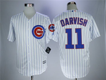 Cubs 11 Yu Darvish White Cool Base Jersey