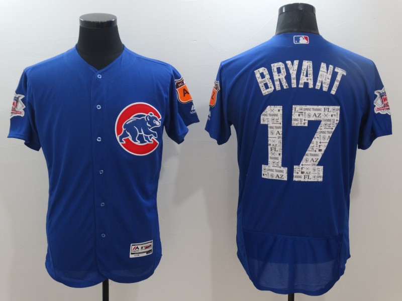 Cubs 17 Kris Bryant Royal 2017 Spring Training Flexbase Jersey