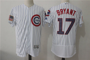 Cubs 17 Kris Bryant White 2017 Stars & Stripes Flexbase Jersey