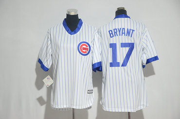 Cubs 17 Kris Bryant White Cooperstown Women Cool Base Jersey