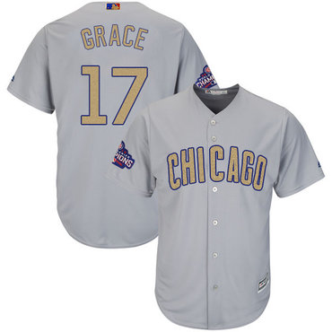 Cubs 17 Mark Grace World Series Champions Gold Program Cool Base Jersey