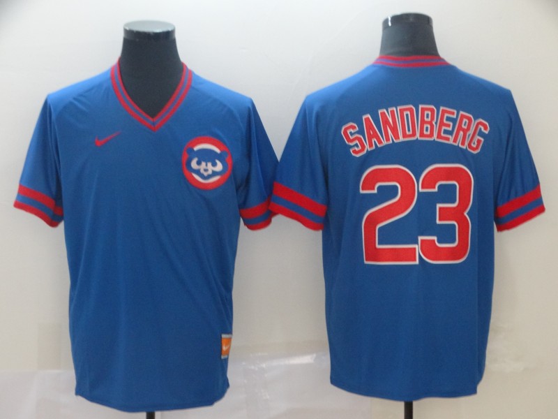 Cubs 23 Ryne Sandberg Blue Throwback Jersey