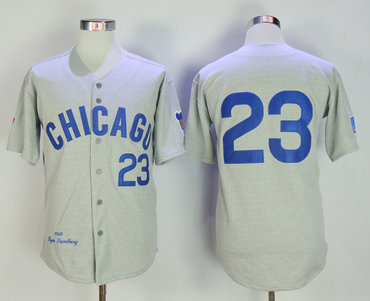 Cubs 23 Ryne Sandberg Gray 1969 Throwback Jersey