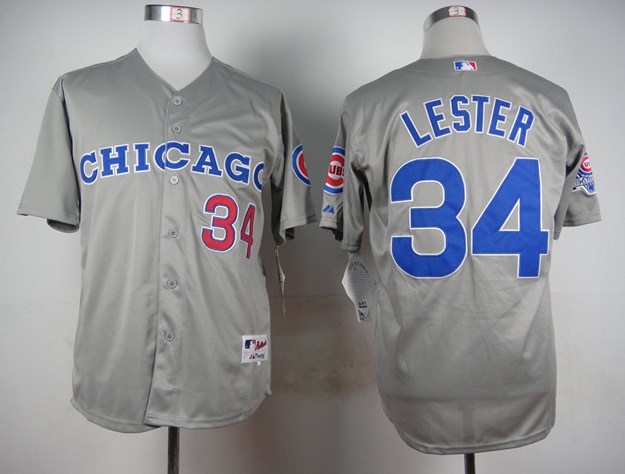 Cubs 34 Jon Lester Gray Throwback Jersey