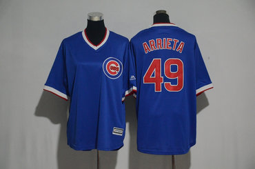 Cubs 49 Jake Arrieta Blue Cooperstown Cool Base Jersey