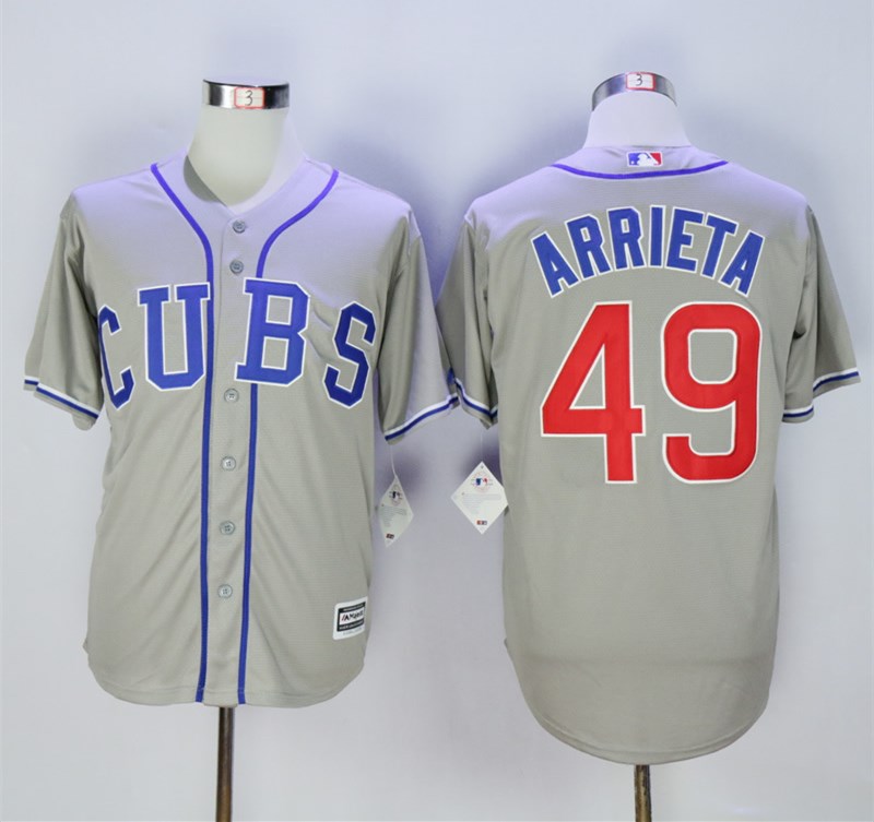 Cubs 49 Jake Arrieta Gray Cool Base Jersey