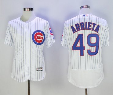 Cubs 49 Jake Arrieta White Flexbase Jersey