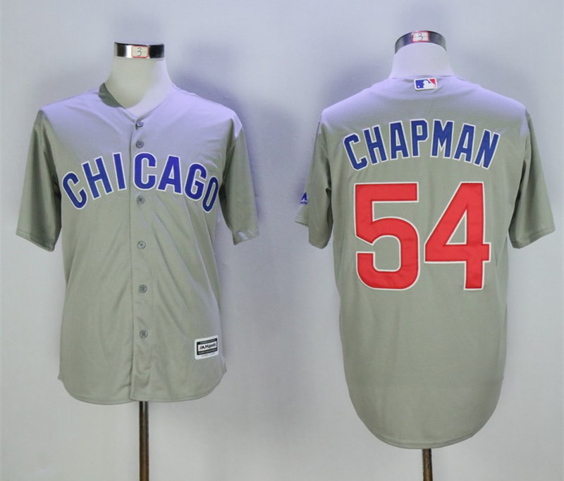 Cubs 54 Aroldis Chapman Gray Cool Base Jersey