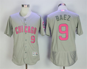 Cubs 9 Javier Baez Gray 2017 Mother's Day Flexbase Jersey