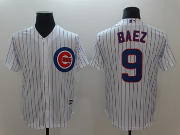 Cubs 9 Javiers Baez White Cool Base Jersey