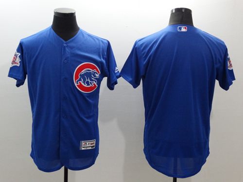 Cubs Blank Blue Flexbase Authentic Collection Stitched MLB Jersey - 副本