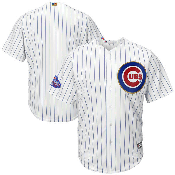 Cubs Blank White World Series Champions Gold Program Cool Base Jersey
