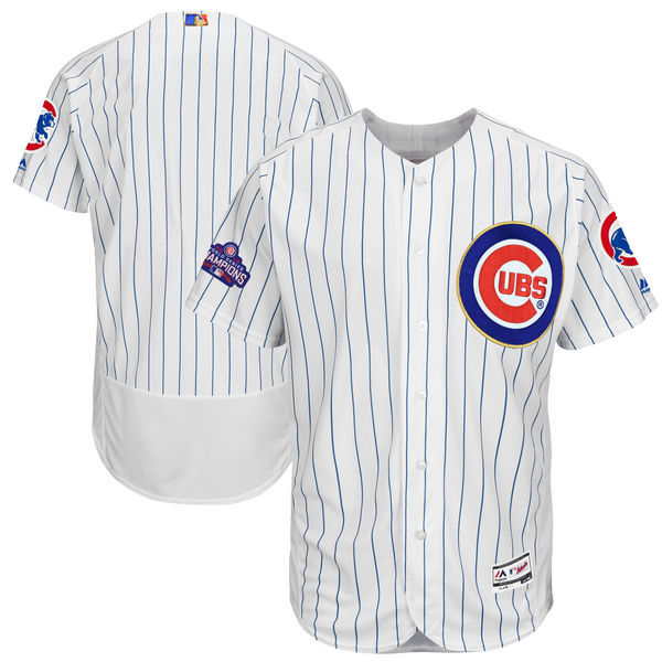 Cubs Blank White World Series Champions Gold Program Flexbase Jersey