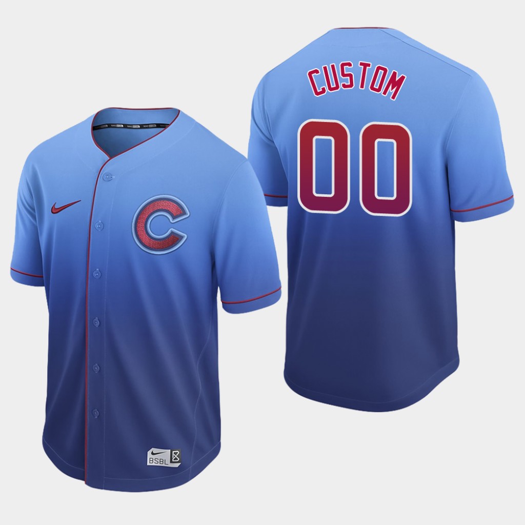 Cubs Custom Authentic Royal Fade Jersey Cubs Custom Authentic Royal Fade Jersey