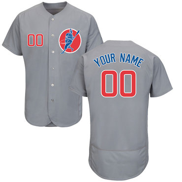 Cubs Gray Men's Customized Flexbase New Design Jersey Cubs Gray Men's Customized Flexbase New Design Jersey