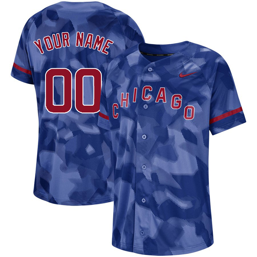 Cubs Royal Camo Fashion Men's Customized Jersey Cubs Royal Camo Fashion Men's Customized Jersey
