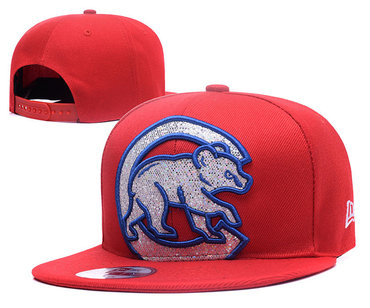Cubs Sequins Logo Red Adjustable Hat YD