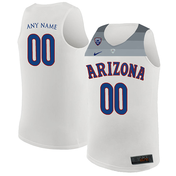 Custom Arizona Wildcats Men's Jersey Authentic White Stitched NCAA College Basketball Custom Arizona Wildcats Men's Jersey Authentic White Stitched NCAA College Basketball