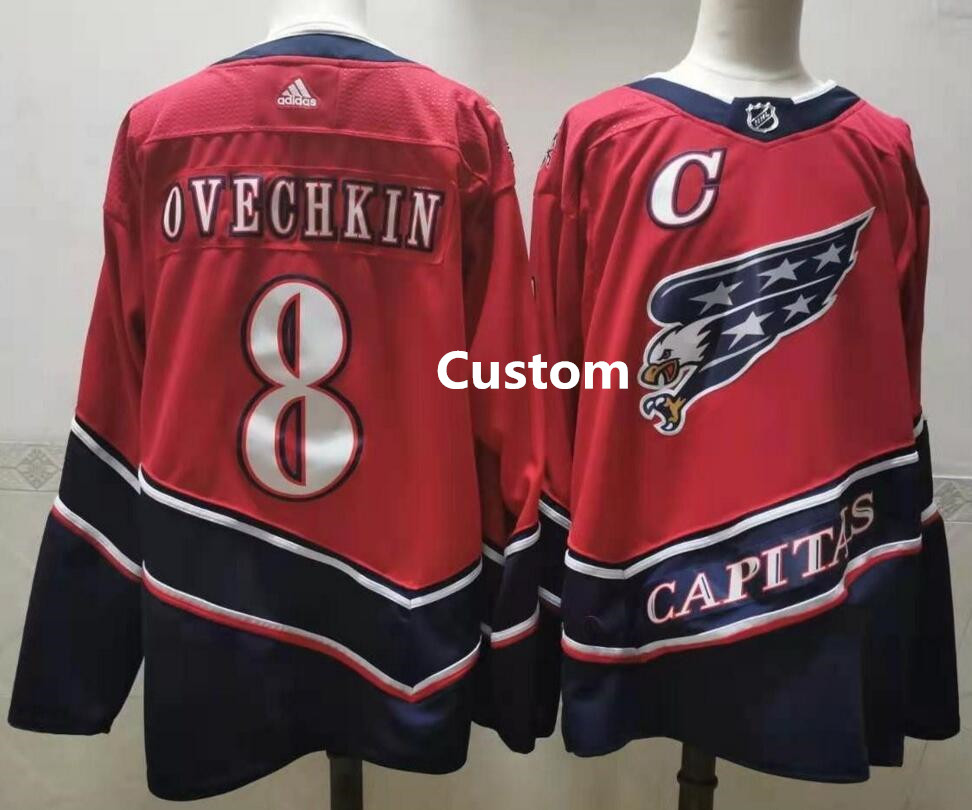 Custom Capitals Red 2020-21 Reverse Retro Adidas Jersey_副本