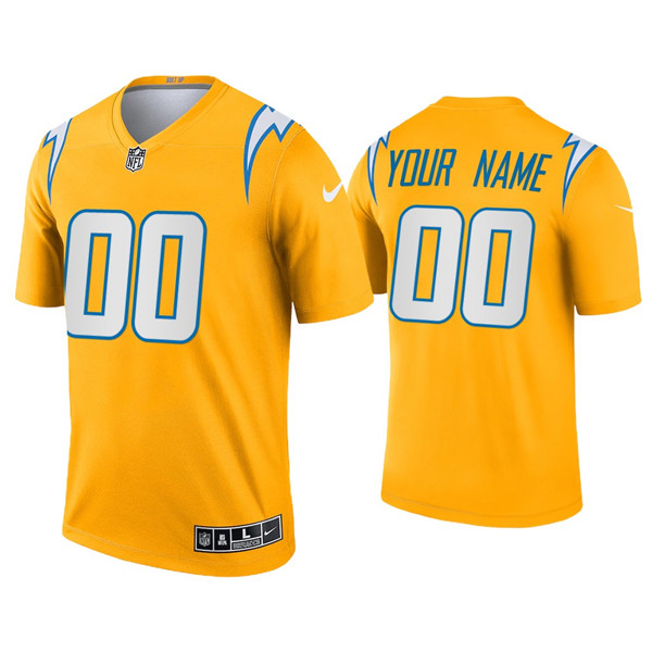 Custom Chargers Inverted Legend Gold Jersey Custom Chargers Inverted Legend Gold Jersey