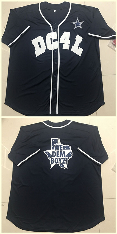 Custom DC4L We Dem Boyz ! baseball Jersey Navy (Any Name Any Number) Custom DC4L We Dem Boyz ! baseball Jersey Navy (Any Name Any Number)