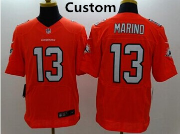 Custom Dolphins Orange elite jersey