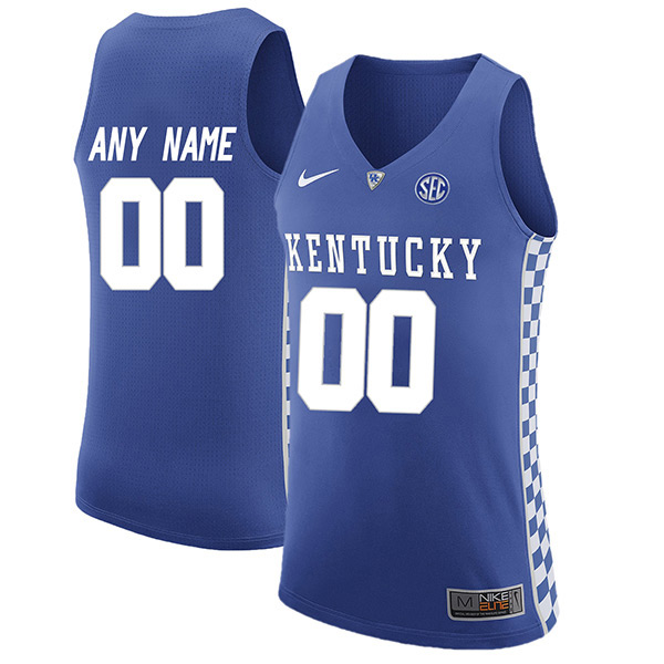 Custom Kentucky Wildcats Men's Authentic Blue Stitched NCAA College Basketball Jersey Custom Kentucky Wildcats Men's Authentic Blue Stitched NCAA College Basketball Jersey