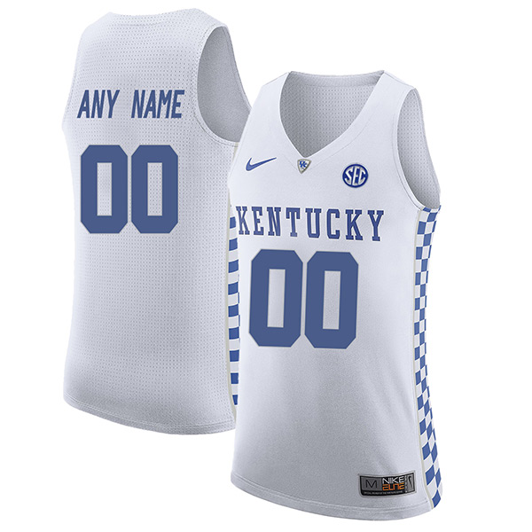 Custom Kentucky Wildcats Men's Authentic White Stitched NCAA College Basketball Jersey Custom Kentucky Wildcats Men's Authentic White Stitched NCAA College Basketball Jersey