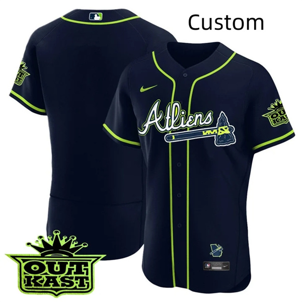 Custom MEN'S ATLANTA BRAVES ATLIENS FLEX BASE JERSEY - ALL STITCHED Custom MEN'S ATLANTA BRAVES ATLIENS FLEX BASE JERSEY - ALL STITCHED