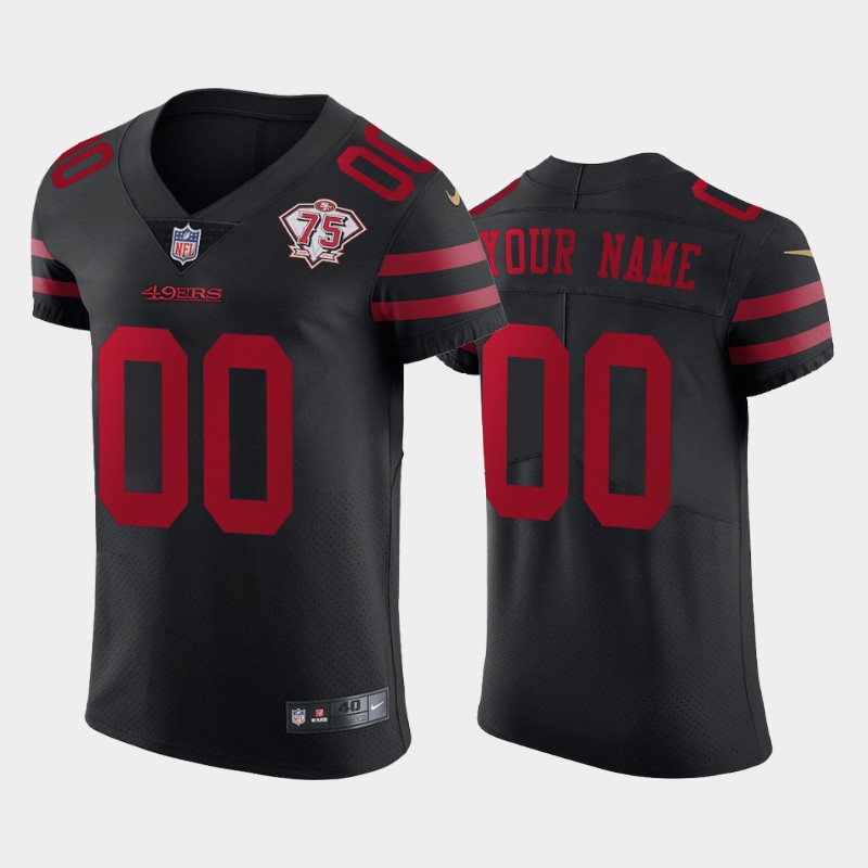 Custom Men's 49ers 75th Anniversary Black Jersey Custom Men's 49ers 75th Anniversary Black Jersey