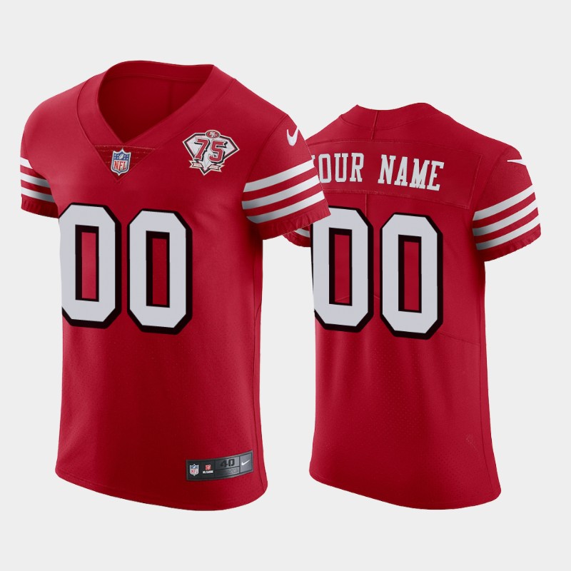 Custom Men's 49ers 75th Anniversary Red Vapor Elite Jersey Custom Men's 49ers 75th Anniversary Red Vapor Elite Jersey