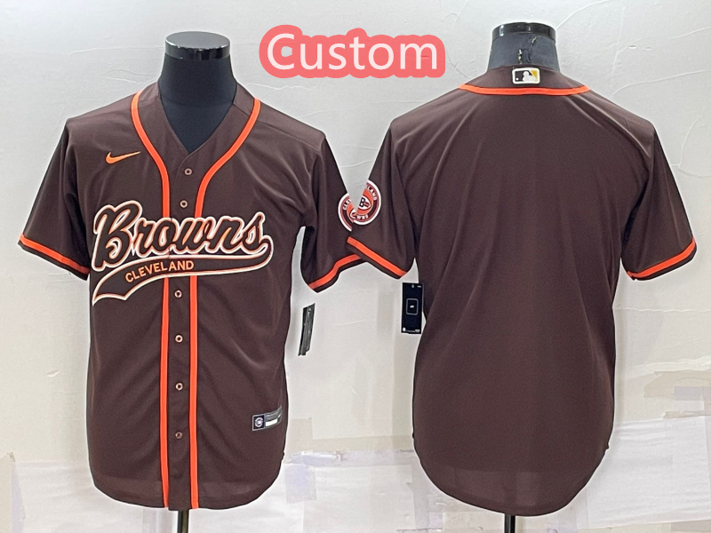 Custom Men's Cleveland Browns Brown Stitched Jersey Custom Men's Cleveland Browns Brown Stitched Jersey