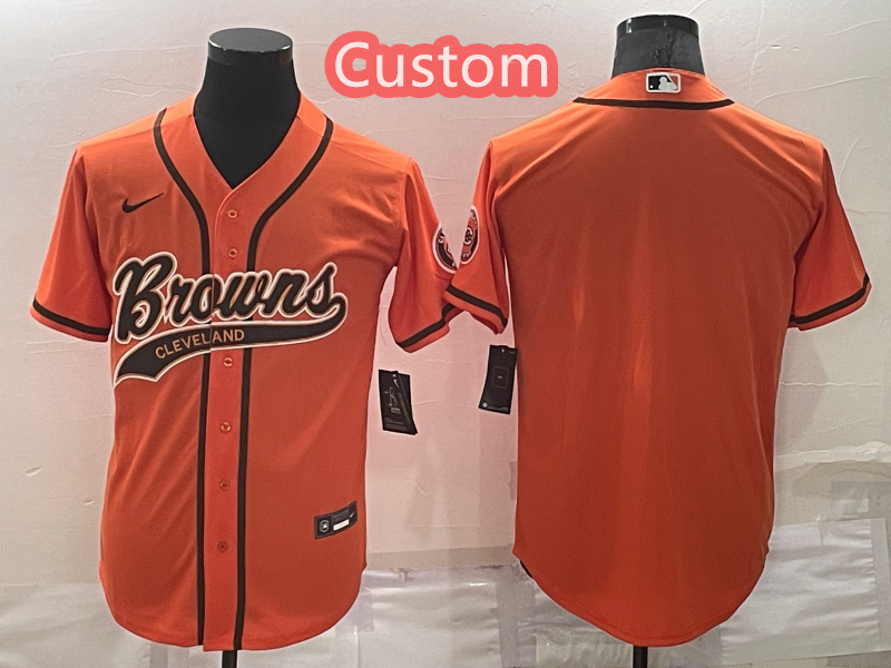 Custom Men's Cleveland Browns Orange Stitched Jersey Custom Men's Cleveland Browns Orange Stitched Jersey