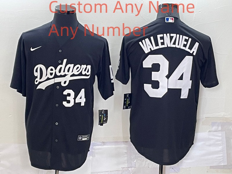 Custom Men's Los Angeles Dodgers Black Cool Base Stitched Baseball Jersey Custom Men's Los Angeles Dodgers Black Cool Base Stitched Baseball Jersey