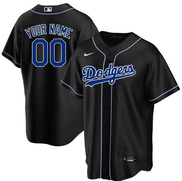 Custom Men's Los Angeles Dodgers Black Fashion Cool Base Jersey Custom Men's Los Angeles Dodgers Black Fashion Cool Base Jersey