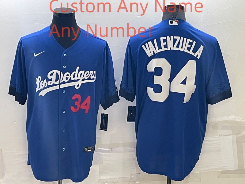 Custom Men's Los Angeles Dodgers Royal City Connect Cool Base Stitched Baseball Jersey Custom Men's Los Angeles Dodgers Royal City Connect Cool Base Stitched Baseball Jersey