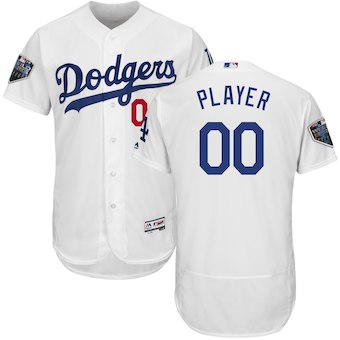 Custom Men's Los Angeles Dodgers White 2018 World Series Flex Base Jersey Custom Men's Los Angeles Dodgers White 2018 World Series Flex Base Jersey