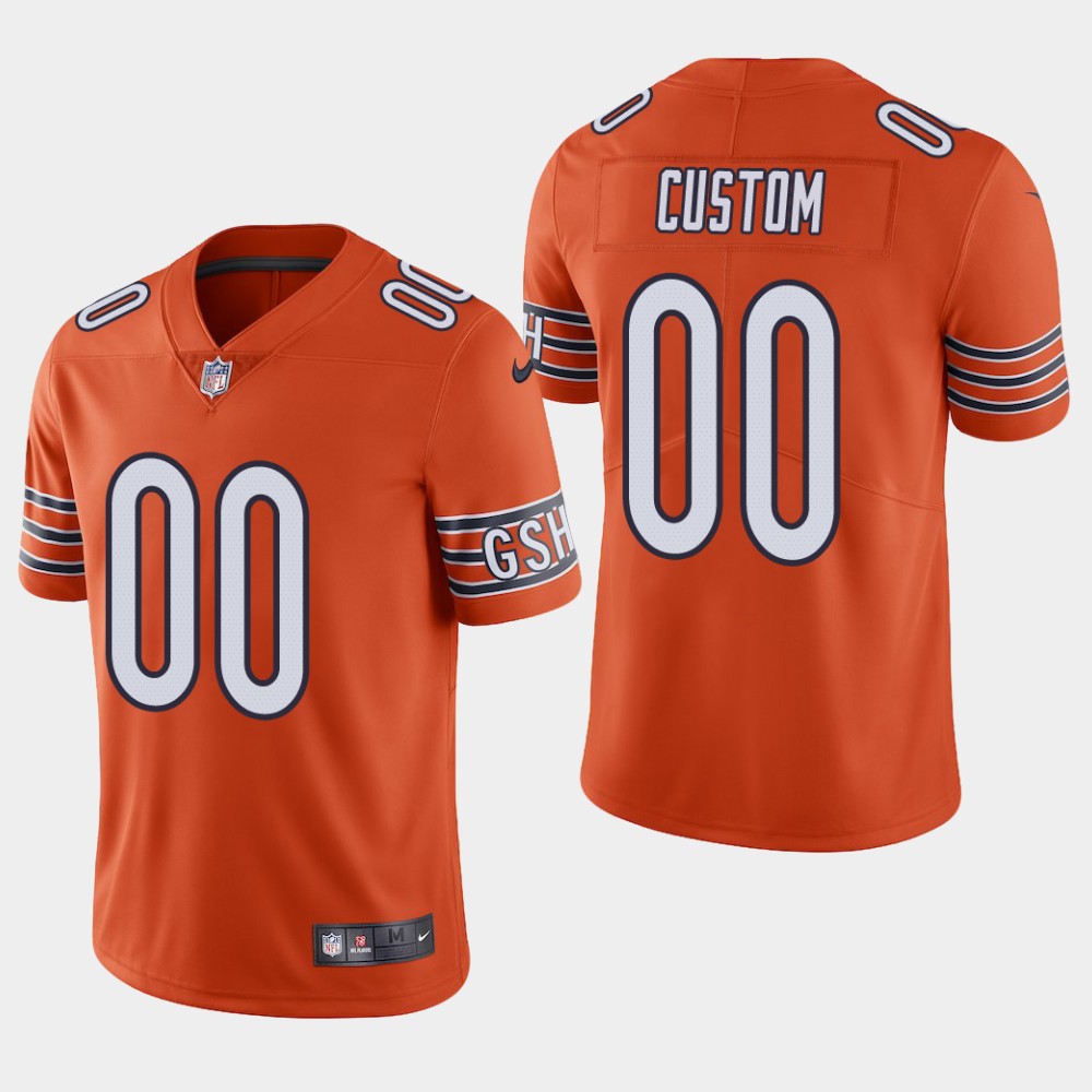 Custom Men's Nike Chicago Bears Orange Vapor Untouchable Limited Jersey
