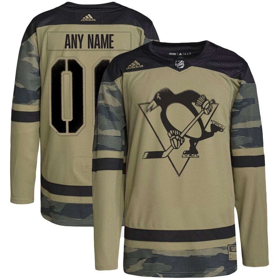 Custom Men's Penguins 2022 Camo Military Appreciation Night White Stitched Jersey Custom Men's Penguins 2022 Camo Military Appreciation Night White Stitched Jersey