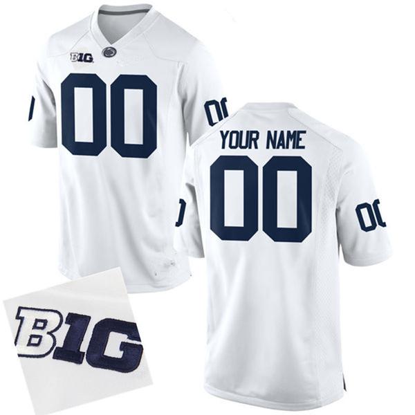 Custom Men's Penn State Nittany Lions Nike White Limited Football Jersey -  with name
