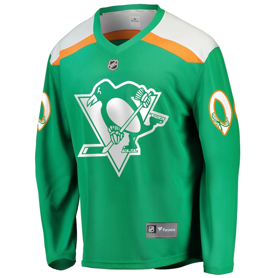 Custom Men's Pittsburgh Penguins Green Jersey Custom Men's Pittsburgh Penguins Green Jersey