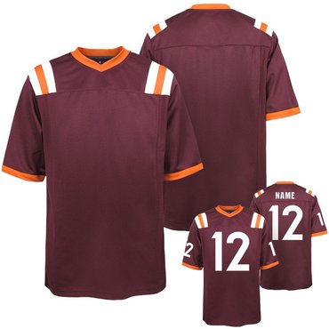 Custom Men Virginia Tech Hokies  Maroon Replica College Alumni Jersey