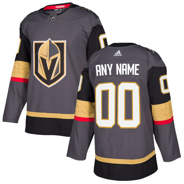 Custom Mens Vegas Golden Knights Gray Jersey Custom Mens Vegas Golden Knights Gray Jersey